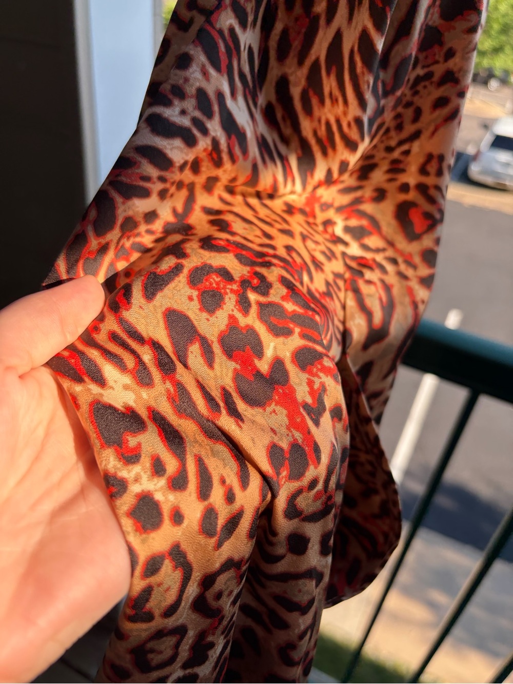 🆕🐆 Nicole Miller Leopard Print Halter Maxi Dress Size M Satin Party Evening Gown - Picture 9 of 17